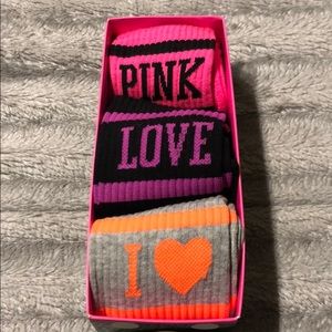NEW Victoria’s Secret PINK Women’s 3-pk Crew Socks